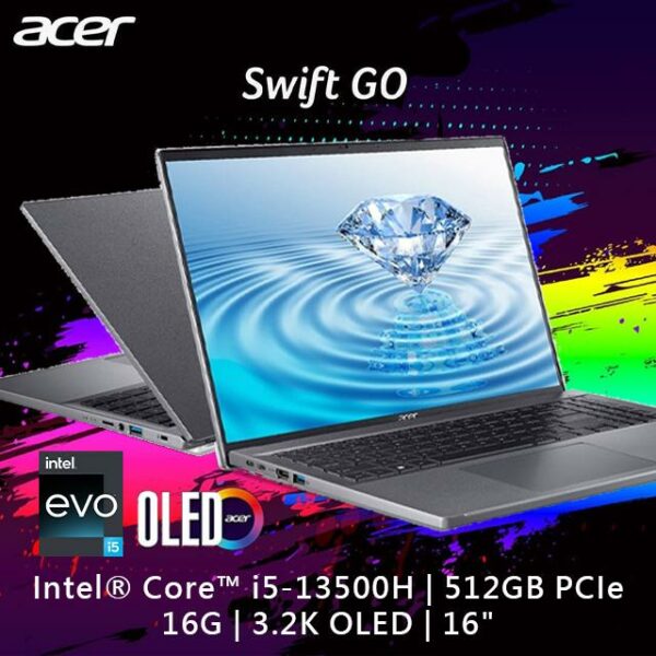 ACER Swift GO SFG16-71-55WZ 灰(i5-13500H/16G/512G PCIe/W11/3.2K OLED/16)電腦收購